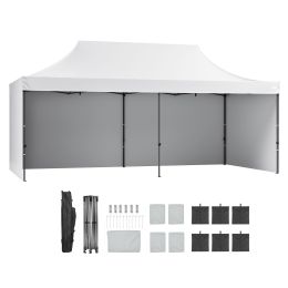 10x20 FT Pop up Canopy with Removable Sidewalls, Instant Canopies Portable Gazebo & Wheeled Bag, UV Resistant Waterproof