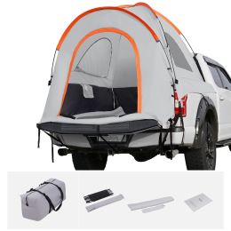 Truck Bed Tent, 6.4'-6.7' Pickup Truck Tent with Rain Layer and Carry Bag, Waterproof PU2000mm Double Layer Truck Tent, Accommodate 2-3 Person