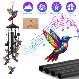 1Pc Butterfly Wind Chimes For Outside Metal Wind Chimes With Aluminum Tubes Deep Soothing Sound Decor For Garden Yard Home Patio Gift For Women M (Option: Hummingbird)