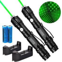 Green Laser Pointer USB Rechargeable Pen LED Flashlight Torch Visible Beam Lazer (Option: 2pack)