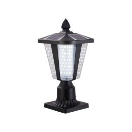 Solar Pillar Headlights With Dimmable LEDs 1-pack -Unavailable Platforms- Temu (Option: Black)