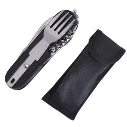Multifunctional Outdoor Camping Portable Folding Tableware (Color: Black, Type: Cookware Accessories)