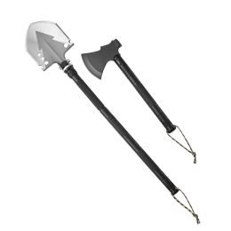 Folding Multitool Camping Survival Shovel for Outdoor Hiking (Color: Black, Type: 16 in 1)